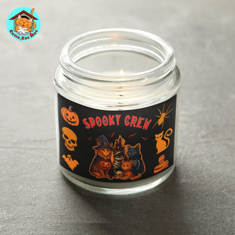 Halloween Cats Soy Candle – Funny Spooky Crew Design & Pet Lover Gift