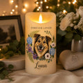 Personalized Pet Memorial LED Candle with Photo and Name, Custom Dog Cat Remembrance Light, Flameless Pet Loss Keepsake, Sympathy Gift for Pet Lovers