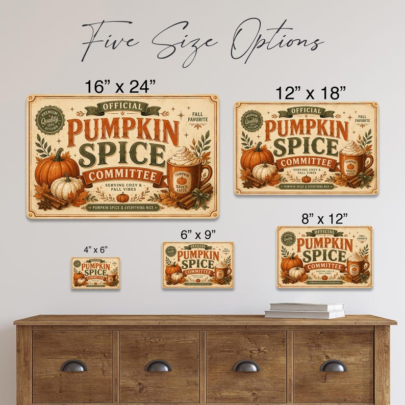 Pumpkin Spice Committee Metal Sign, Pumpkin Spice Lover Fall Decor, Vintage Halloween Wall Art, Rustic Pumpkin Sign, Autumn Home Decor