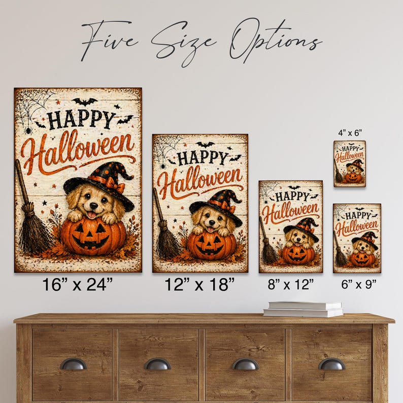 🐶🎃 Happy Halloween Metal Sign, Cute Puppy Halloween Decor, Dog Pumpkin Wall Sign, Spooky Cute Pet Lover Decor