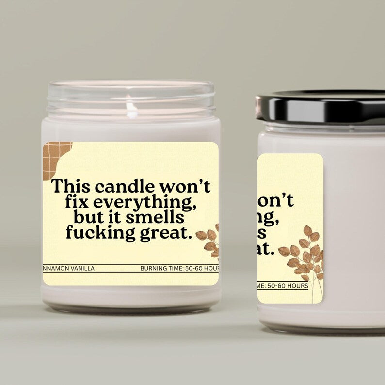 Funny Sarcastic Scented Candle, Adult Humor Gift, Witty Soy Candle for Friends, Funny Home Decor, Hilarious Gift Idea, Novelty Candle