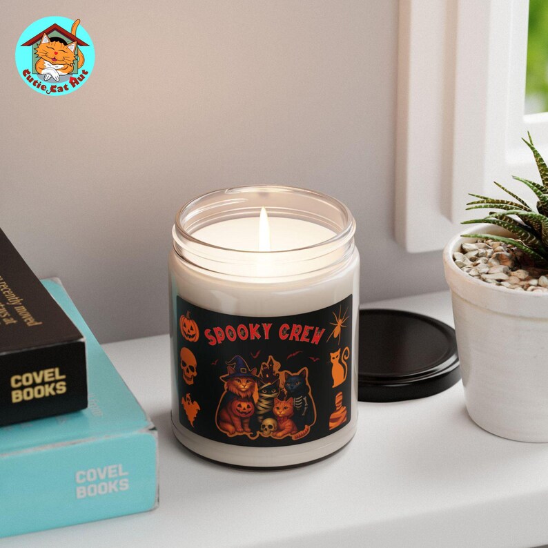 Halloween Cats Soy Candle – Funny Spooky Crew Design & Pet Lover Gift
