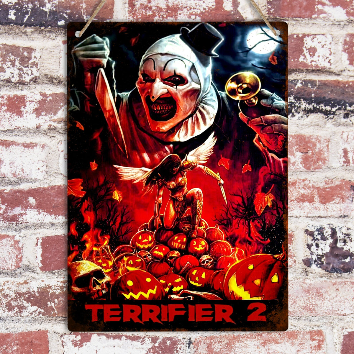 Horror Clown Metal Tin Sign, Creepy Movie Inspired Wall Art, Scary Halloween Metal Wall Plaque, Vintage Horror Room Decor, Spooky Gift