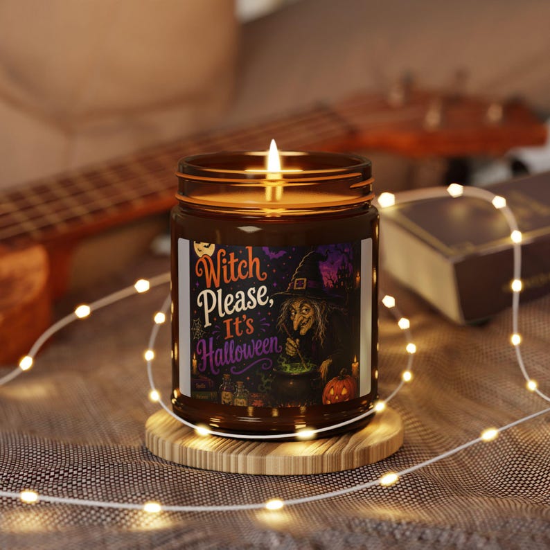 Witch Please It's Halloween Candle, Amber Jar Soy Candle, Funny Witchy Halloween Decor, Spooky Fall Candle, Gothic Home Decor, Halloween Gift