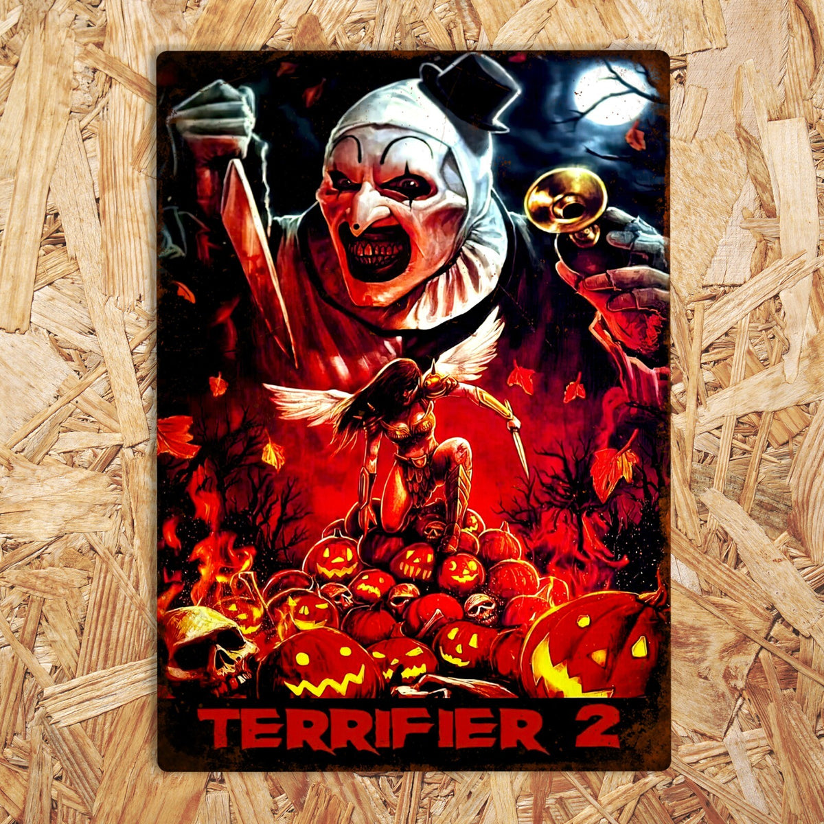 Horror Clown Metal Tin Sign, Creepy Movie Inspired Wall Art, Scary Halloween Metal Wall Plaque, Vintage Horror Room Decor, Spooky Gift