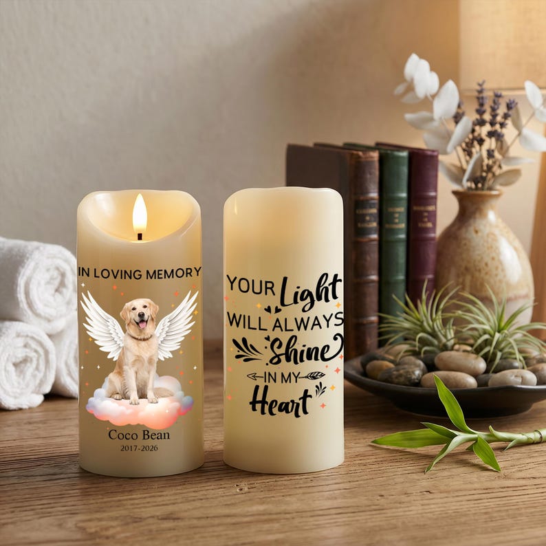 Personalized Photo LED Candle, Custom Sympathy Candle, Bereavement Gift for Family, Personalized Photo Remembrance Gift, In Loving Memory Decor (Copy)