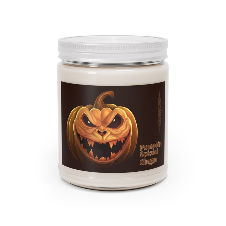 Pumpkin Spiced Ginger Scented Candle, Halloween Soy Wax Candle, Cozy Fall Home Decor, Pumpkin Spice Autumn Candle, Spooky Season Gift