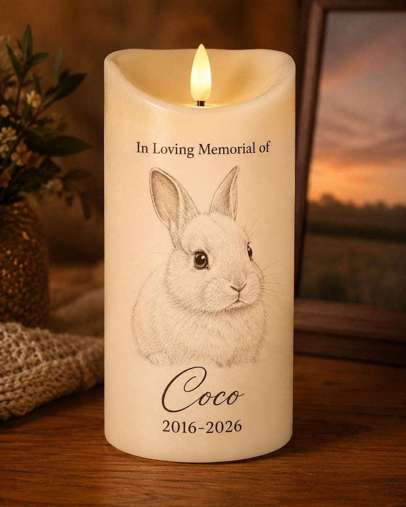 In Loving Memory Pet LED Candle, Custom Dog Cat Photo Memorial Light, Rainbow Bridge Remembrance Decor, Personalized Sympathy Keepsake, Pet Lover Gift