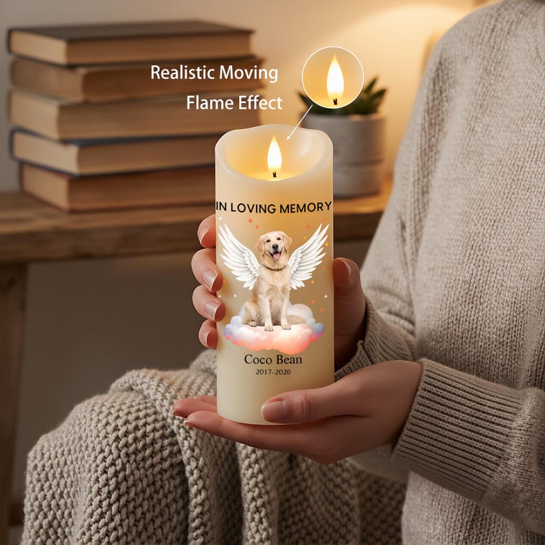 Personalized Photo LED Candle, Custom Sympathy Candle, Bereavement Gift for Family, Personalized Photo Remembrance Gift, In Loving Memory Decor (Copy)