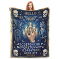 Ouija Board Blanket, Gothic Witch Flannel Throw Blanket, Soft Cozy Spooky Blanket for Sofa, Couch, Bed, Halloween Home Decor