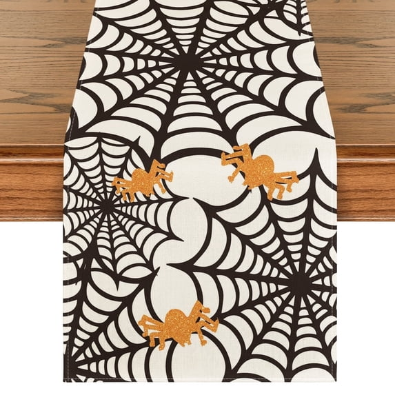 Spider Web Halloween Table Runner