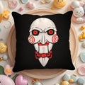 Horror Movie Plush Cushion Cover, S-Saw X Double-Sided Printed Throw Pillow Case, Soft Short Plush Winter Home Decor, Machine Washable Pillow Cover