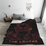 The Lovers Skeleton Blanket Gifts for Adults Women, Gothic Romantic Flannel Throw Blanket, Soft Comfy Lightweight Blanket for Room, Couch, Bed, Sofa, Halloween Goth Decor