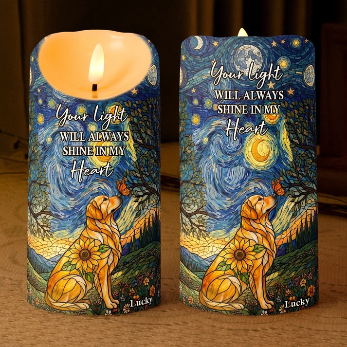 🐾🕊️ Custom Photo Pet Memorial Personalized LED Candle 🕯️❤️