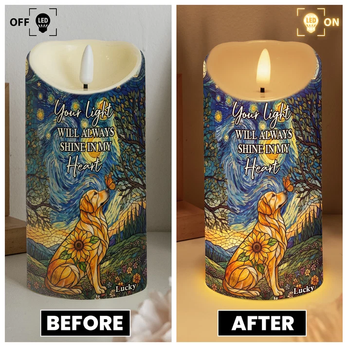 🐾🕊️ Custom Photo Pet Memorial Personalized LED Candle 🕯️❤️