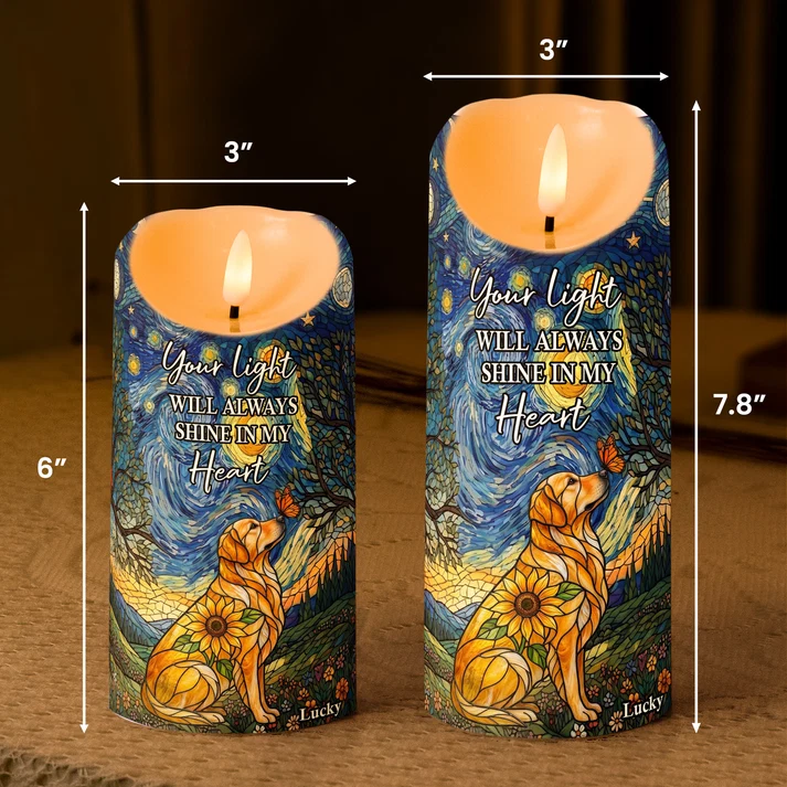 🐾🕊️ Custom Photo Pet Memorial Personalized LED Candle 🕯️❤️