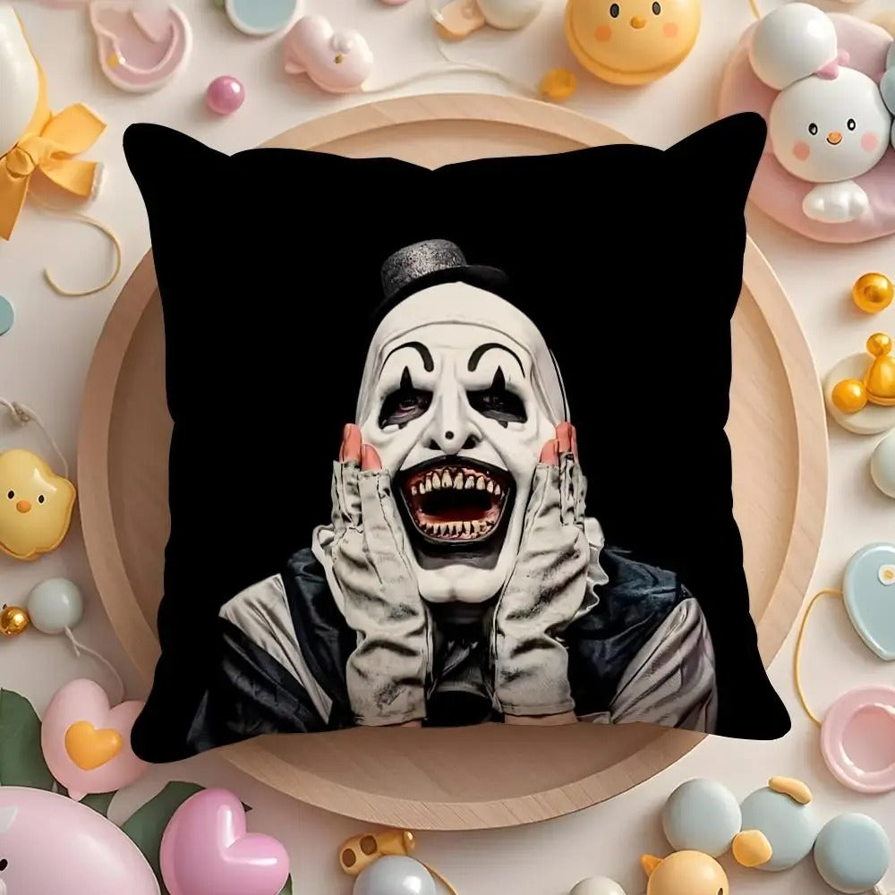 Horror Movie Plush Pillow Cover, Double-Sided Printed Throw Cushion Case, Soft Short Plush Winter Home Decor, Machine Washable Pillowcase