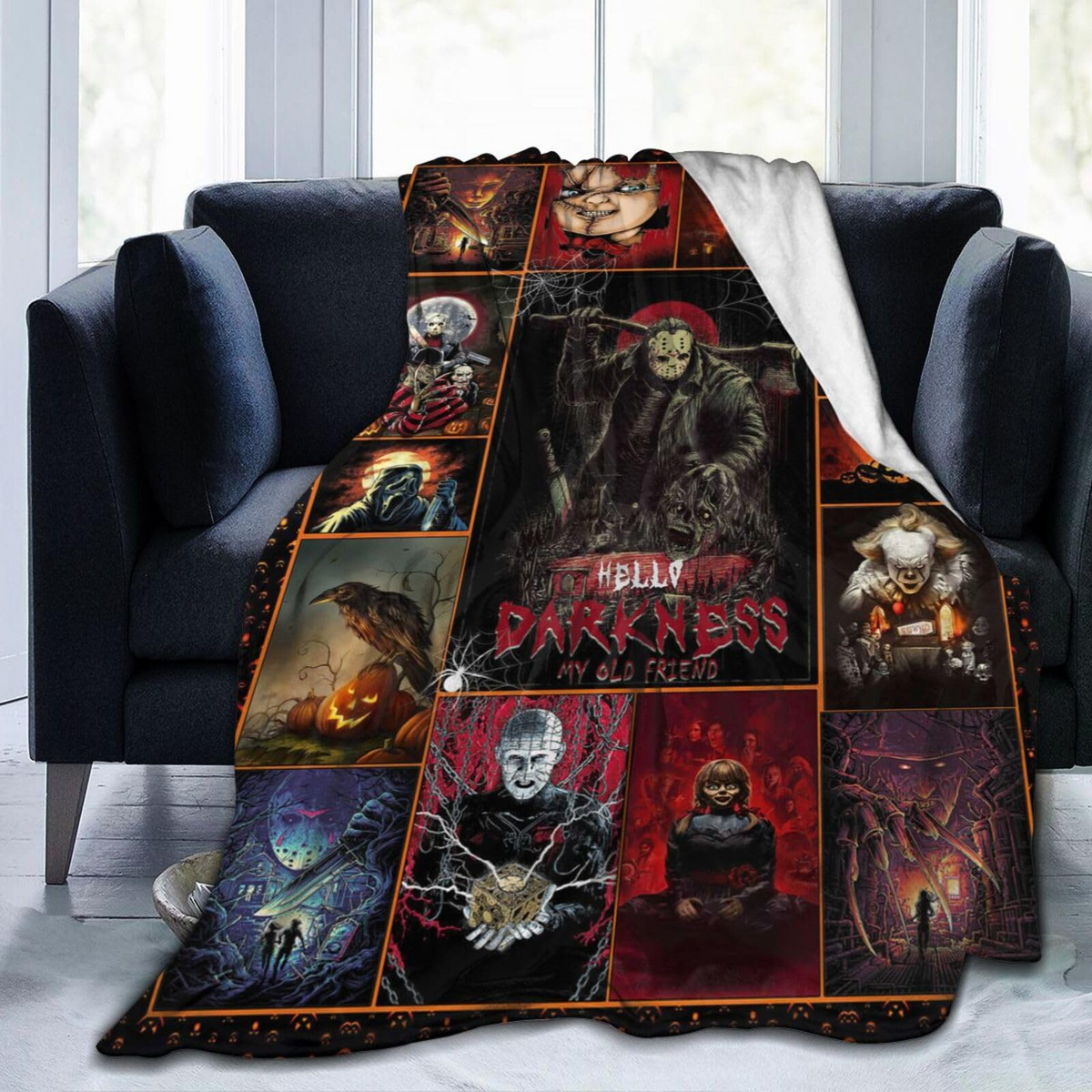 Horror Movie Blankets Ultra Soft Flannel Jason Halloween Voorhees