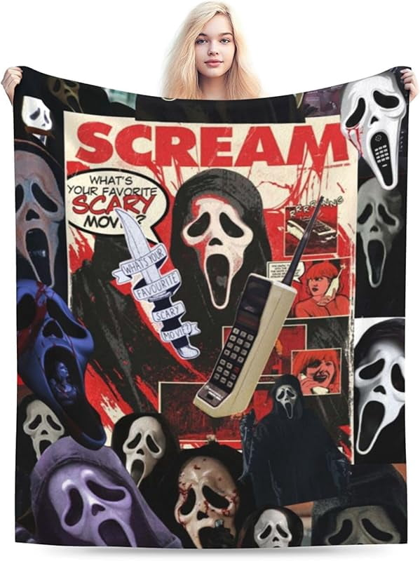 Halloween Horror Movie Blanket Screams Ghost-Face Blanket