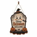 Outdoor Door Sign Cracked Tombstone Halloween Wooden Front Door Welcome Porch Decor