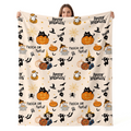 Halloween Fleece Throw Blanket for Home Decor: Witch and Pumpkin Design on Luxurious Plush Fabric, Perfect for Snuggling on Sofa, Chair or Bed