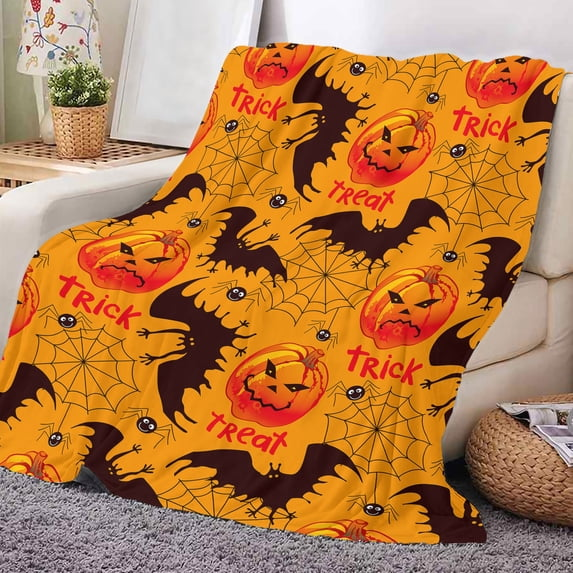Halloween Throw Blanket: Ultra-Soft Micro Fleece Blanket Durable Keeps Warm The Office Blanket, Soft and Lightweight Flannel Blankets Warm Cozy for Sofa Bed