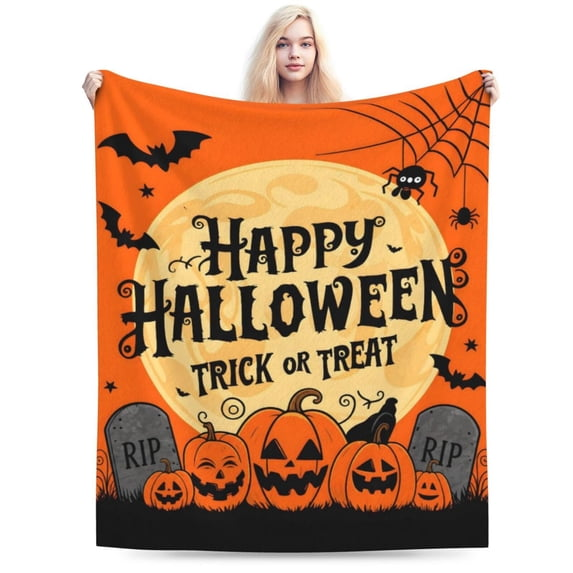 Halloween Blanket, Soft Warm Cozy Flannel Blanket for Bedroom, Living Rooms, Couch,Sofa, Home Decor