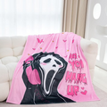 Funny Horror Ghost Fleece Blanket - Cozy and Warm Throw Blanket - Perfect for Halloween and Spooky Decor