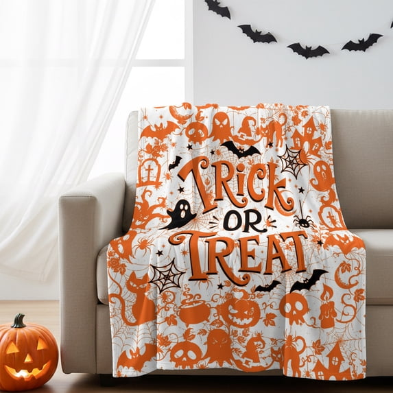 Fleece Blanket for Couch Sofa Bed,Halloween Ghost Haunted House Soft Cozy Warm Fuzzy Blanket