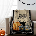 Fleece Blanket for Couch Sofa Bed,Halloween Pumpkin Haunted House Soft Cozy Warm Fuzzy Blanket
