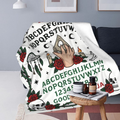 Ouija Board Goth Fleece Blanket Halloween Blanket, Witch Spooky Fleece Blanket, Soft Cozy Black Blanket for Home Decor