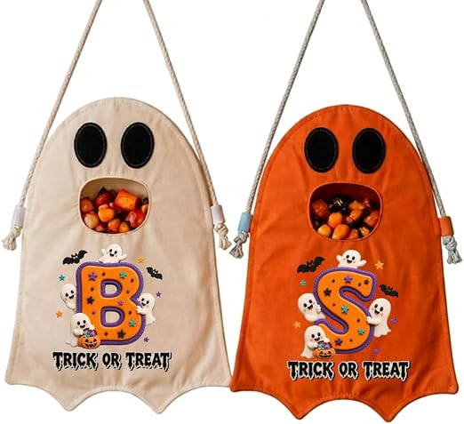 Personalized Ghost Trick or Treat Bag, Custom Name Halloween Candy Bag, Kids Ghost Tote, Halloween Gift for Toddler (Copy)
