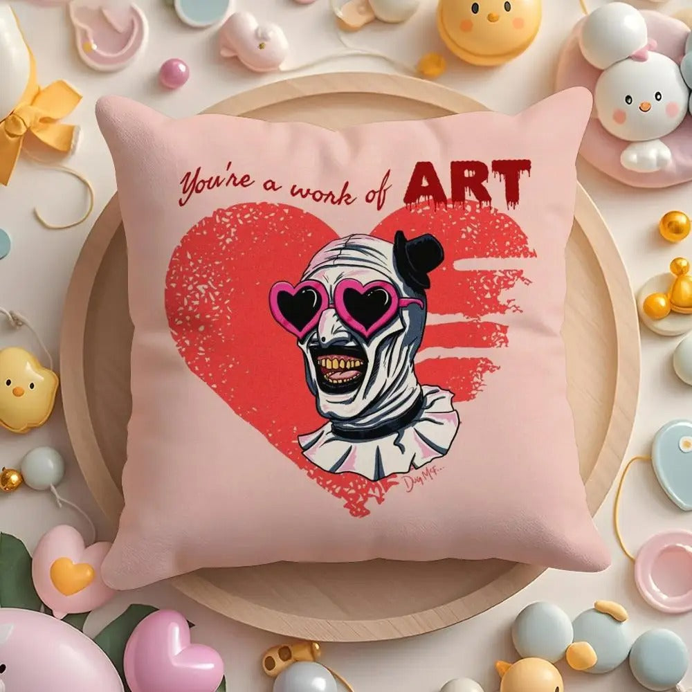 Horror Movie Plush Pillow Cover, Double-Sided Printed Throw Cushion Case, Soft Short Plush Winter Home Decor, Machine Washable Pillowcase