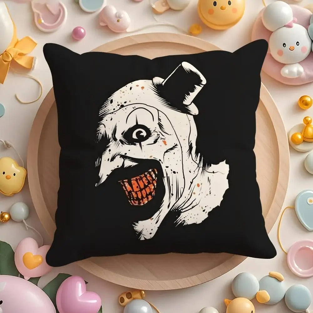 Horror Movie Plush Pillow Cover, Double-Sided Printed Throw Cushion Case, Soft Short Plush Winter Home Decor, Machine Washable Pillowcase