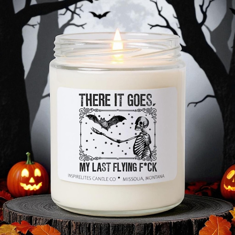 Funny Halloween Candle, My Last Flying F*ck Candle, Spooky Fall Scented Candle, Funny Halloween Decor, Sarcastic Gift for Her
