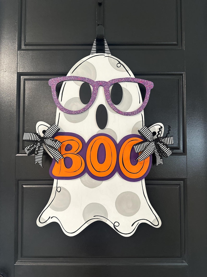 Ghost Halloween Boo Trick or Treat Fall Door Hanger
