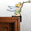 Tinker Bell Door Corner Sign, Peter Pan Tinkerbell Nursery Wall Art, Fairy Wand Peeking Door Topper, Kids Room Wall Decor
