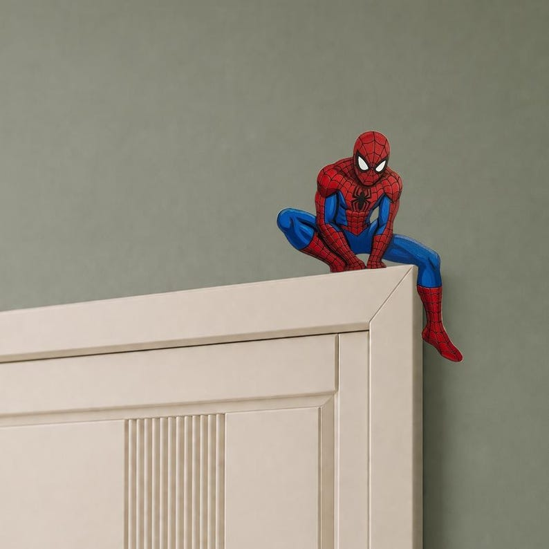 Spiderman Wooden Door Corner Sign, Spiderman Corner Sign, Custom Marvel Spiderman Bedroom Decor