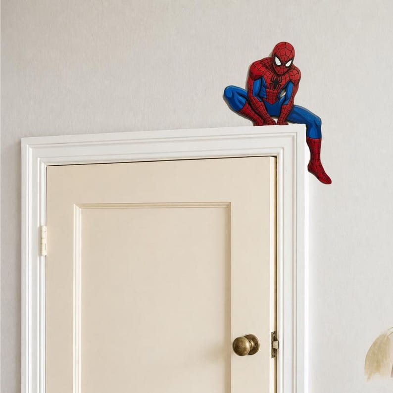 Spiderman Wooden Door Corner Sign, Spiderman Corner Sign, Custom Marvel Spiderman Bedroom Decor