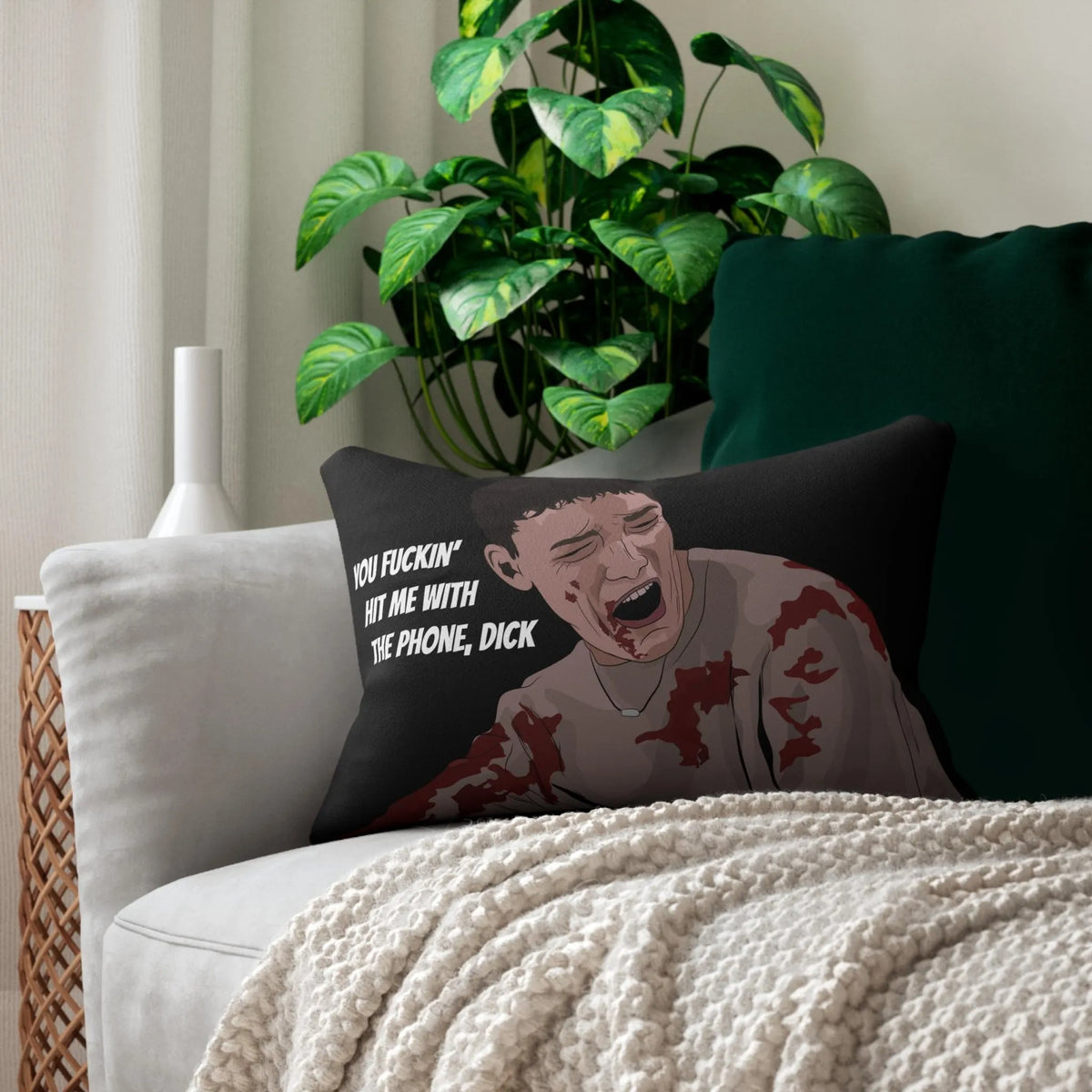 Horror Movie Lumbar Pillow Cover, Scream Inspired Halloween Throw Pillow, Funny Quote Pillow Case, Spooky Horror Fan Home Decor, Movie Lover Gift