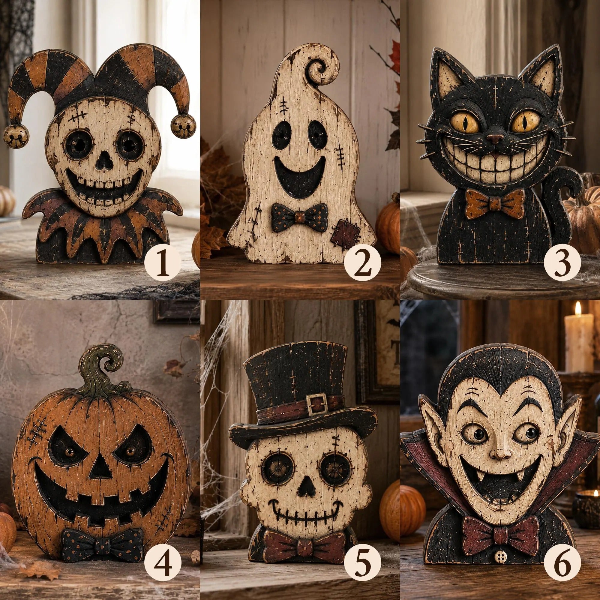 Rustic Halloween Plywood Blocks – Spooky Farmhouse Fall Decor Figures