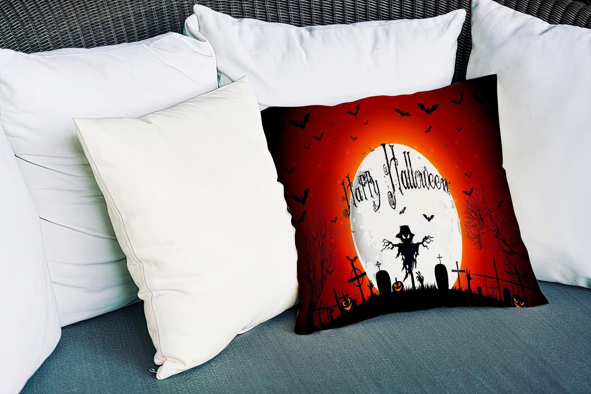 Decorative Halloween Pillow Cover, Happy Halloween Throw Pillow, Personalized Party Decor, Spooky Fall Home Accent, Halloween Gift Idea