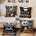 Halloween Pillow Covers, Spooky Pumpkin King Skeleton Hands Throw Pillow Case, Gothic Fall Cushion Cover, Creepy Halloween Home Decor, Gift