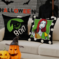 Halloween Decorative Throw Pillow Covers, Green Black Monster Cushion Cases, Spooky Fall Home Decor, Cute Creepy Halloween Pillow Covers