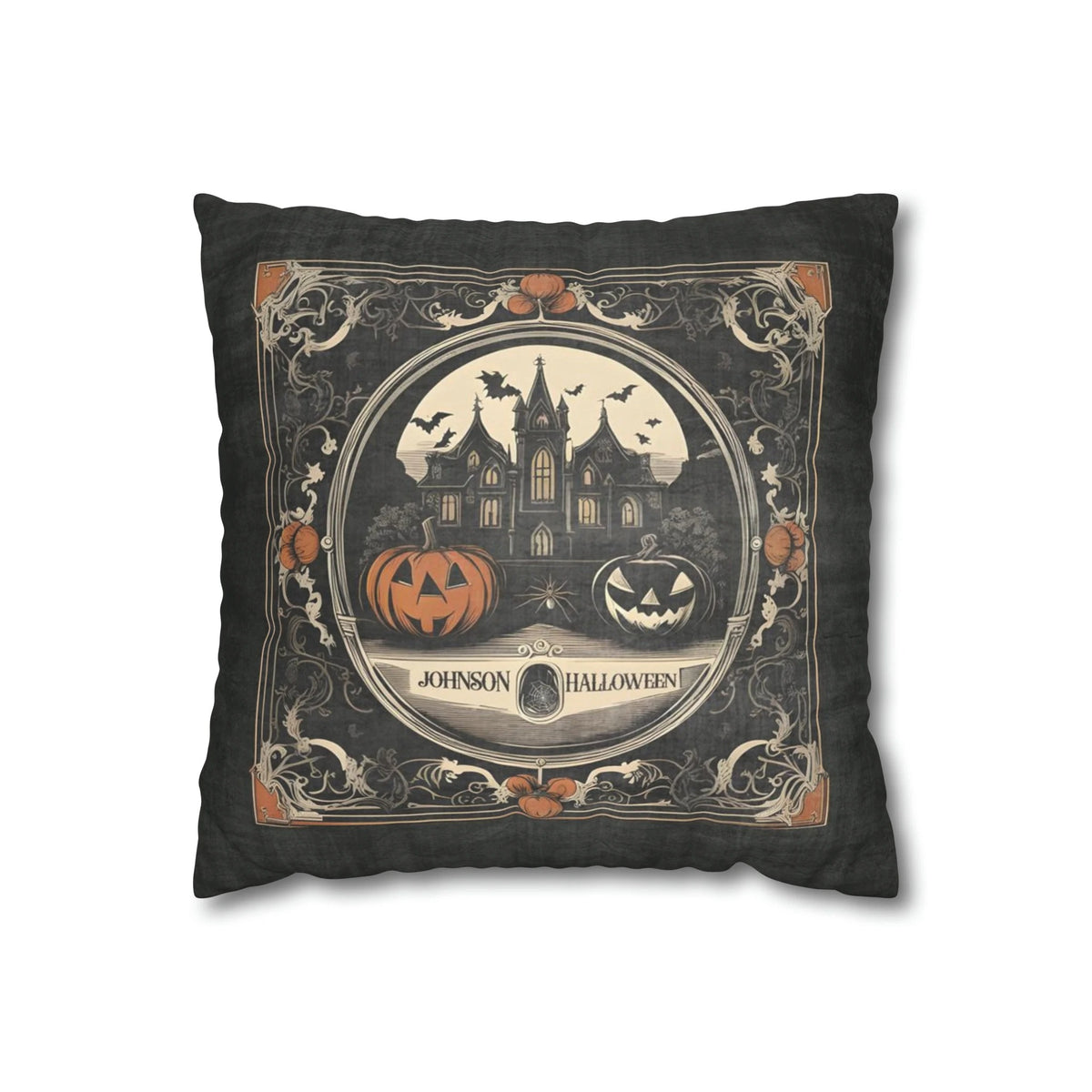 Halloween Pillow Cover, Spider Web & Pumpkin Design, Spooky Throw Pillow Case, Fall Home Decor, Halloween Cushion Decoration