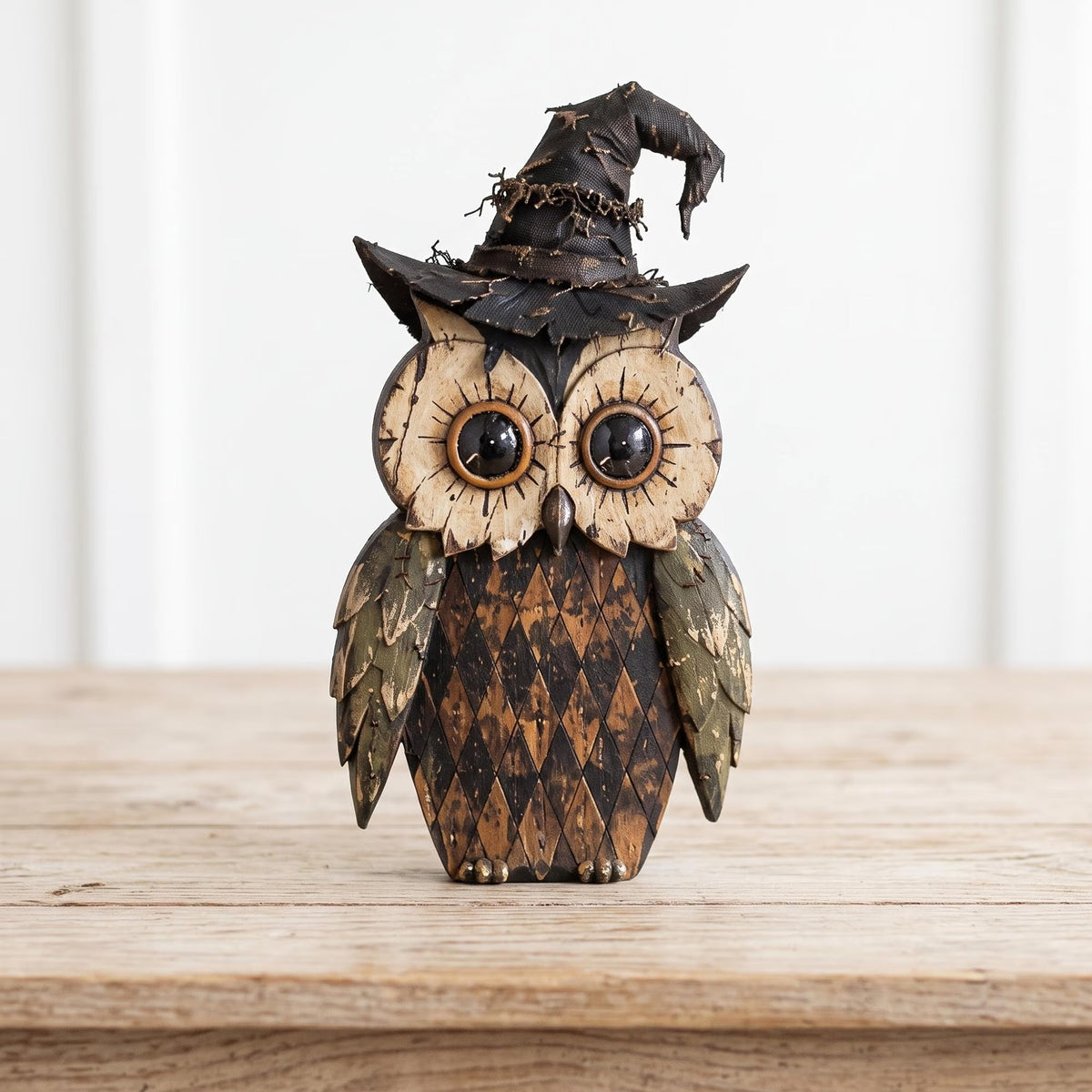 Choose Your Character Halloween Wooden Block, 2D Flat Printed Ghost Pumpkin Black Cat Skeleton Owl Bat, Rustic Fall Tiered Tray Decor, Spooky Shelf Sitter