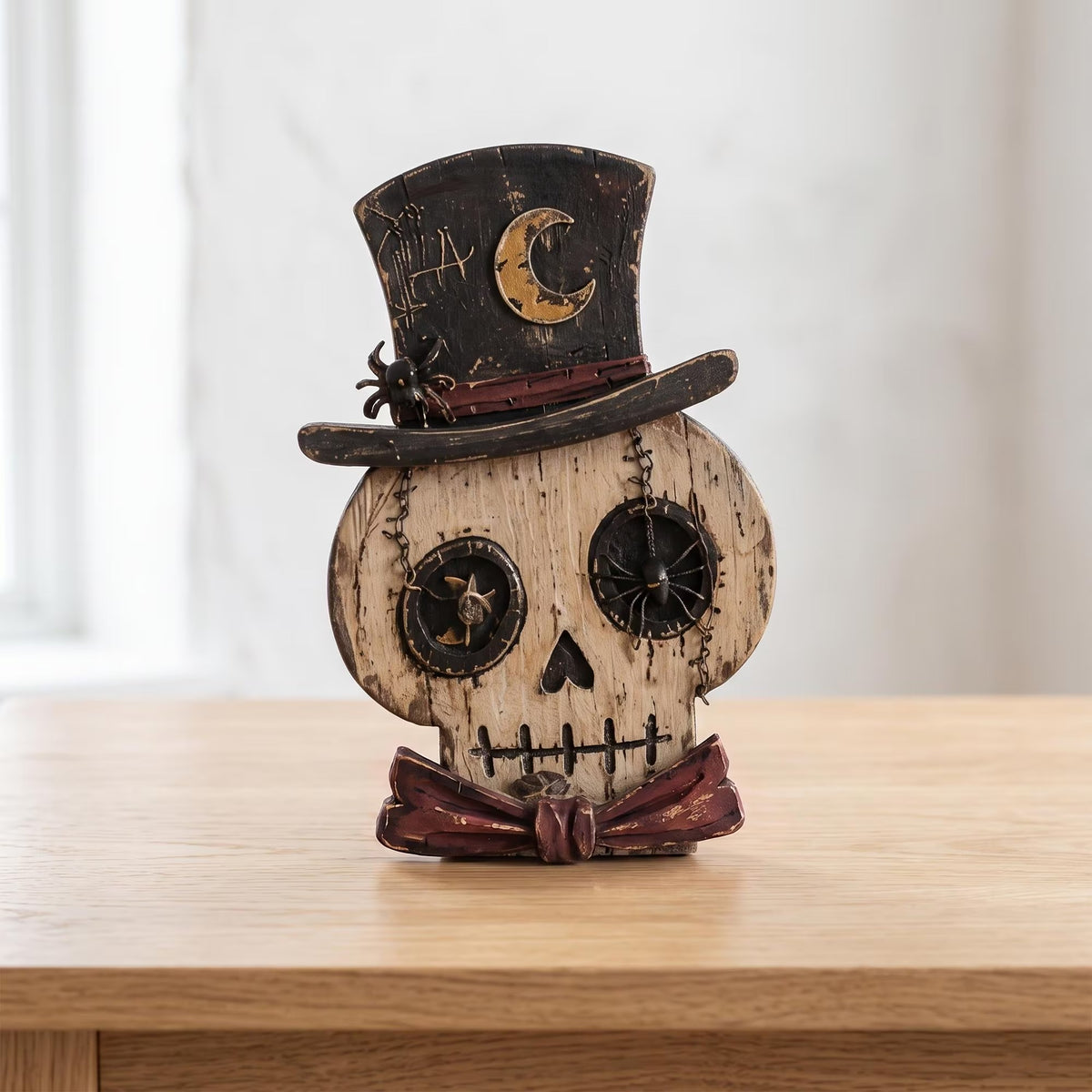 Choose Your Character Halloween Wooden Block, 2D Flat Printed Ghost Pumpkin Black Cat Skeleton Owl Bat, Rustic Fall Tiered Tray Decor, Spooky Shelf Sitter