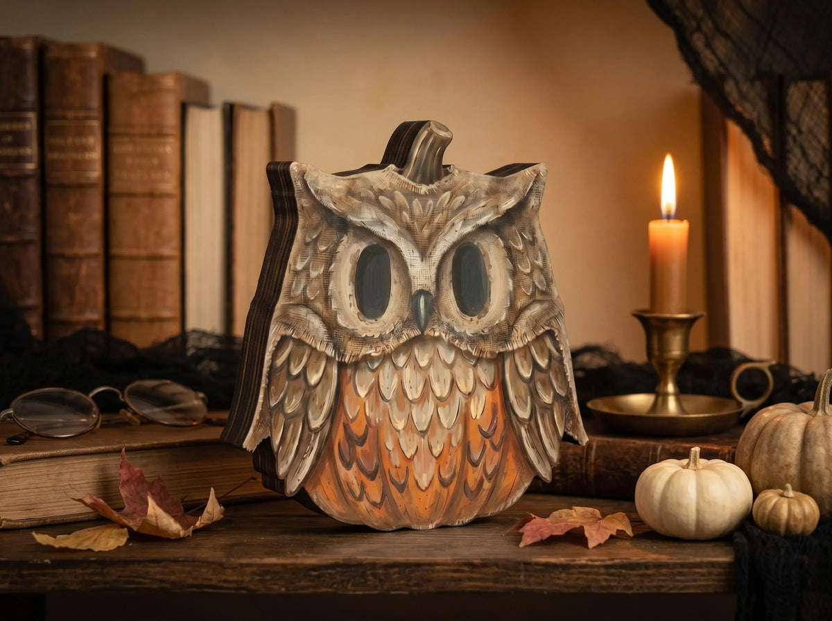 Vintage Halloween Wooden Block Decor, Retro Fall Shelf Sitter, Ghost Black Cat Pumpkin Skeleton Witch Owl Zombie Vampire, Spooky Indoor Home Decoration