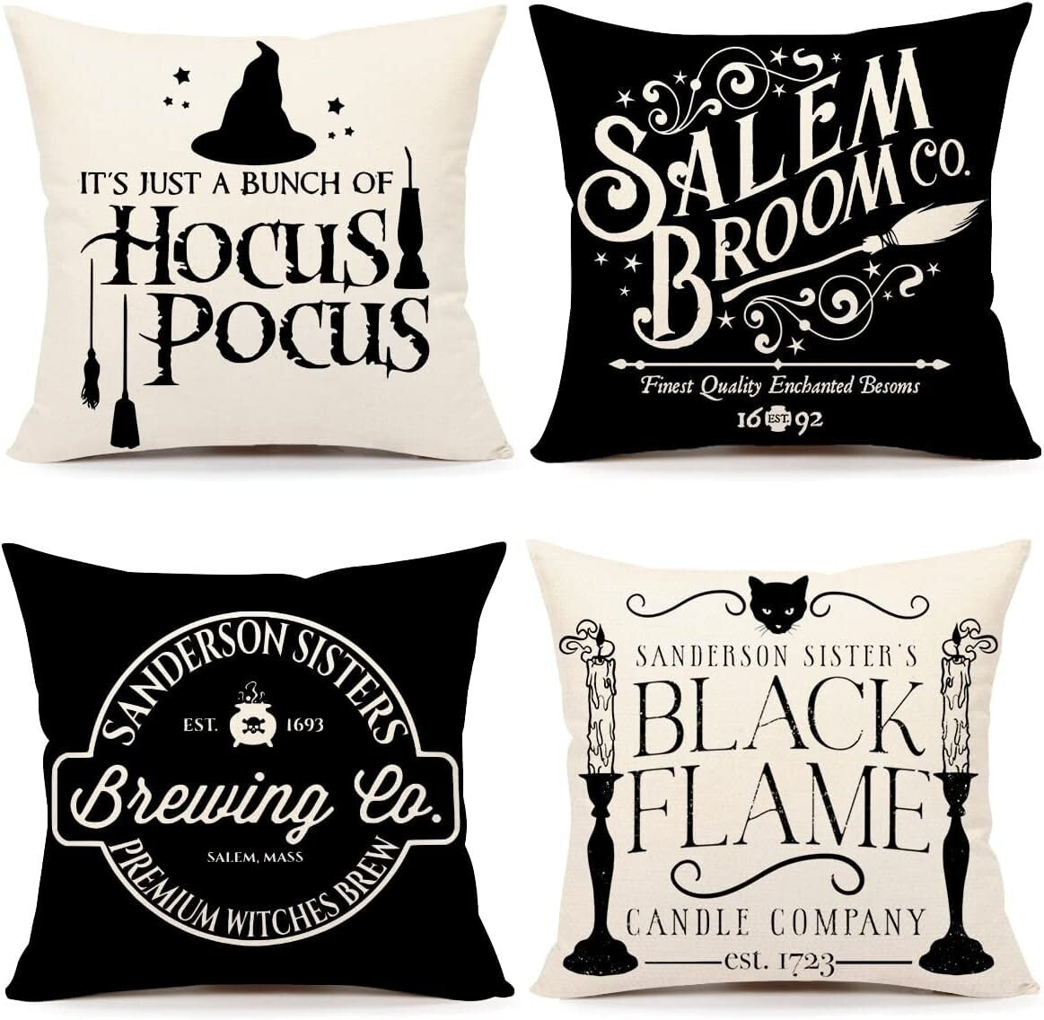 Halloween Throw Pillow Covers, Witch Sister Spooky Cushion Cases, Vintage Halloween Decor, Gothic Fall Home Accent, Witchy Gift