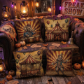 Halloween Pillow Covers, Spooky Circus Carnival Throw Pillow Cases, Creepy Fall Cushion Covers, Gothic Halloween Home Decor, Party Decoration